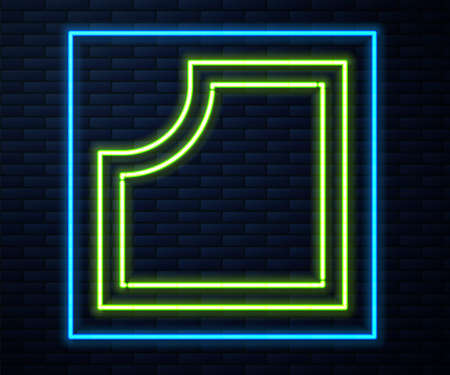 Glowing neon line Sewing Pattern icon isolated on brick wall background. Markings for sewing. Vector Illustrationのイラスト素材