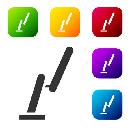 Black Windscreen wiper icon isolated on white background. Set icons in color square buttons. Vector Illustrationのイラスト素材