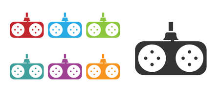 Black Gamepad icon isolated on white background. Game controller. Set icons colorful. Vector Illustrationのイラスト素材
