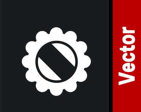 White Bottle cap icon isolated on black background. Vector Illustrationのイラスト素材