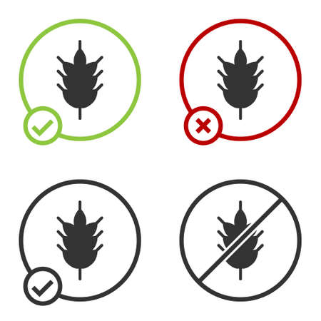 Black Hop icon isolated on white background. Circle button. Vector Illustrationのイラスト素材