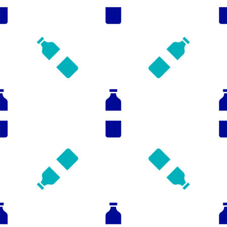 Blue Bottle of water icon isolated seamless pattern on white background. Soda aqua drink sign. Vector Illustrationのイラスト素材