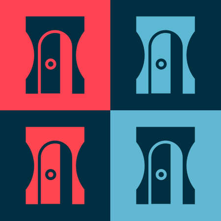 Pop art Pencil sharpener icon isolated on color background. Vector Illustrationのイラスト素材