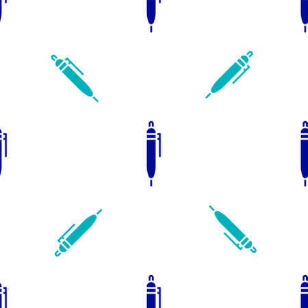 Blue Pen icon isolated seamless pattern on white background. Vectorのイラスト素材