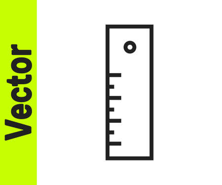 Black line Ruler icon isolated on white background. Straightedge symbol. Vectorのイラスト素材