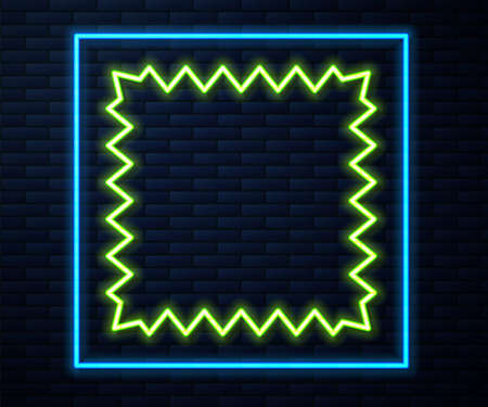 Glowing neon line Leather icon isolated on brick wall background. Vector Illustrationのイラスト素材