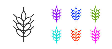 Black line Hop icon isolated on white background. Set icons colorful. Vectorのイラスト素材