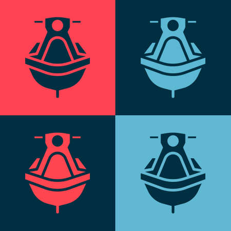 Pop art Jet ski icon isolated on color background. Water scooter. Extreme sport. Vector Illustration.のイラスト素材