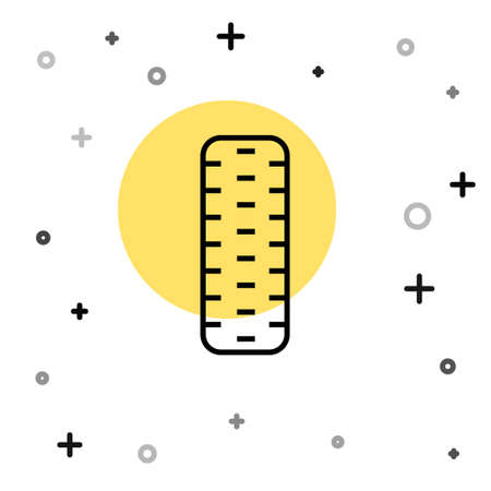 Black line Car tire wheel icon isolated on white background. Random dynamic shapes. Vector Illustration.のイラスト素材