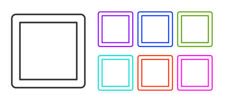 Black line Sewing Pattern icon isolated on white background. Markings for sewing. Set icons colorful. Vector Illustrationのイラスト素材