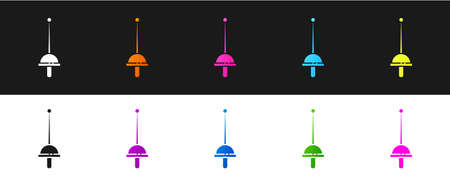 Set Fencing icon isolated on black and white background. Sport equipment. Vector Illustration.のイラスト素材