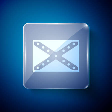 White National flag of the Confederate States of America icon isolated on blue background. Square glass panels. Vector Illustration.のイラスト素材