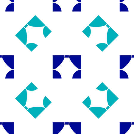 Blue Curtain icon isolated seamless pattern on white background. For theater or opera scene backdrop, concert grand opening or cinema premiere. Vector Illustrationのイラスト素材