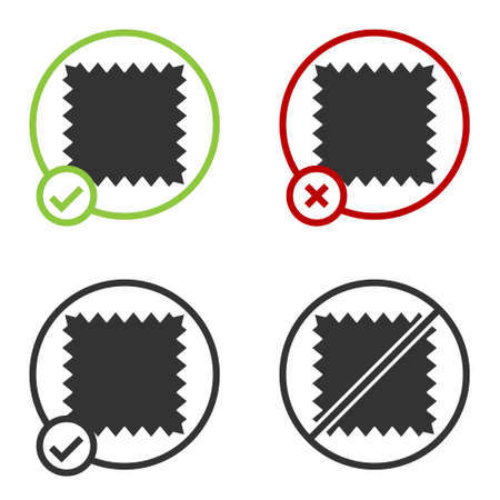 Black Leather icon isolated on white background. Circle button. Vector Illustrationのイラスト素材