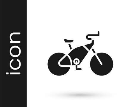 Grey Bicycle icon isolated on white background. Bike race. Extreme sport. Sport equipment. Vector Illustrationのイラスト素材