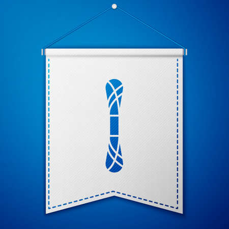 Blue Yarn icon isolated on blue background. Label for hand made, knitting or tailor shop. White pennant template. Vector Illustrationのイラスト素材