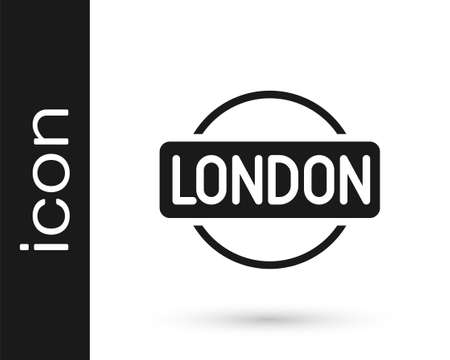 Black London sign icon isolated on white background. Vectorのイラスト素材