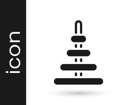 Black Pyramid toy icon isolated on white background. Vector.のイラスト素材