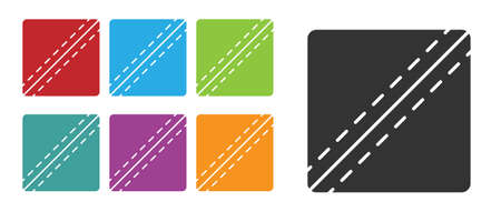 Black Sewing Pattern icon isolated on white background. Markings for sewing. Set icons colorful. Vector Illustrationのイラスト素材