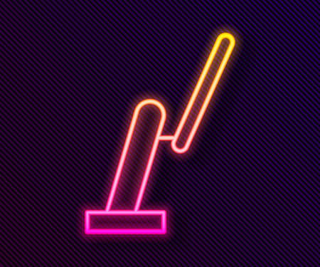 Glowing neon line Windscreen wiper icon isolated on black background. Vector Illustrationのイラスト素材