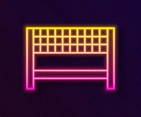 Glowing neon line Ribbon in finishing line icon isolated on black background. Symbol of finish line. Sport symbol or business concept. Vector Illustrationのイラスト素材