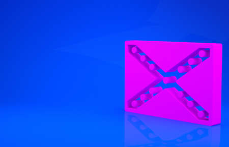 Pink National flag of the Confederate States of America icon isolated on blue background. Minimalism...