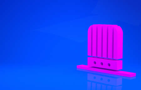 Pink Patriotic American top hat icon isolated on blue background. Uncle Sam hat. American hat independence day. Minimalism concept. 3d illustration. 3D renderの写真素材