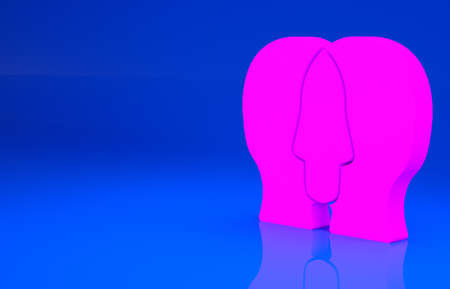 Pink Project team base icon isolated on blue background. Business analysis and planning, consulting, team work, project management. Developers. Minimalism concept. 3d illustration. 3D renderの写真素材