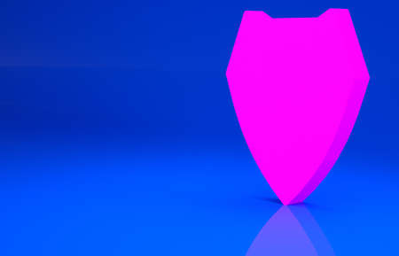 Pink Traditional mexican poncho clothing icon isolated on blue background. Minimalism concept. 3d illustration. 3D renderの写真素材