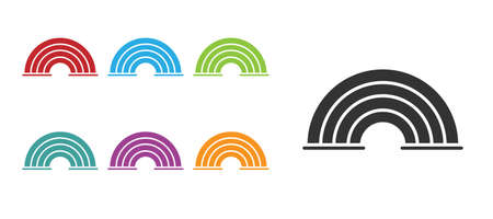 Black Rainbow icon isolated on white background. Set icons colorful. Vectorのイラスト素材