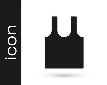 Black Sleeveless T-shirt icon isolated on white background. Vectorのイラスト素材