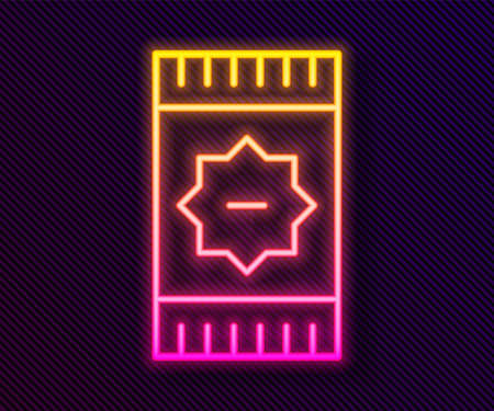 Glowing neon line Mexican carpet icon isolated on black background. Vectorのイラスト素材