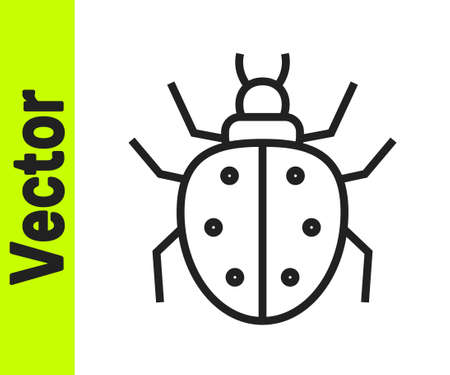 Black line Mite icon isolated on white background. Vectorのイラスト素材