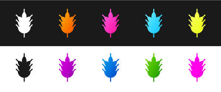 Set Hop icon isolated on black and white background. Vector Illustrationのイラスト素材