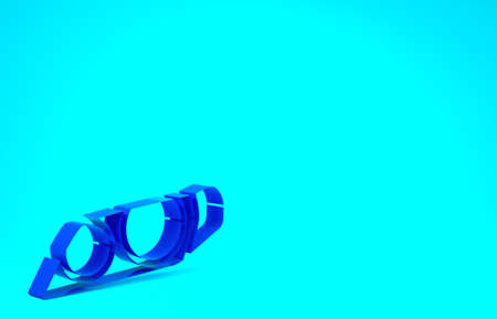 Blue Car headlight icon isolated on blue background. Minimalism concept. 3d illustration 3D renderの写真素材