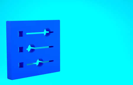 Blue Car settings icon isolated on blue background. Auto mechanic service. Repair service auto mechanic. Maintenance sign. Minimalism concept. 3d illustration 3D renderの写真素材