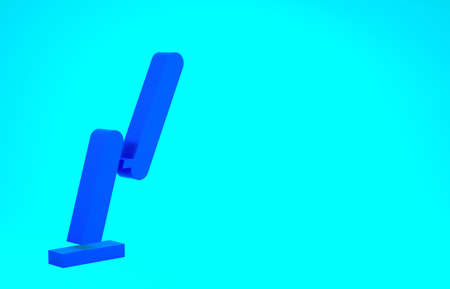 Blue Windscreen wiper icon isolated on blue background. Minimalism concept. 3d illustration 3D renderの写真素材