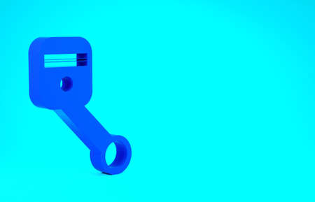 Blue Engine piston icon isolated on blue background. Car engine piston sign. Minimalism concept. 3d illustration 3D renderの写真素材