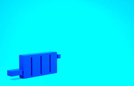 Blue Car muffler icon isolated on blue background. Exhaust pipe. Minimalism concept. 3d illustration 3D renderの写真素材