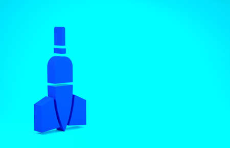 Blue Dart arrow icon isolated on blue background. Minimalism concept. 3d illustration 3D renderの写真素材