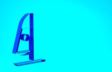 Blue Windsurfing icon isolated on blue background. Minimalism concept. 3d illustration 3D renderの写真素材