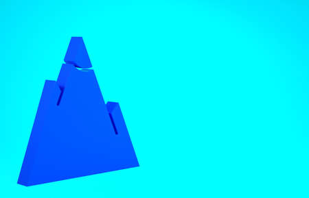 Blue Mountains icon isolated on blue background. Symbol of victory or success concept. Minimalism concept. 3d illustration 3D renderの写真素材