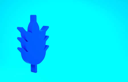 Blue Hop icon isolated on blue background. Minimalism concept. 3d illustration 3D renderの写真素材