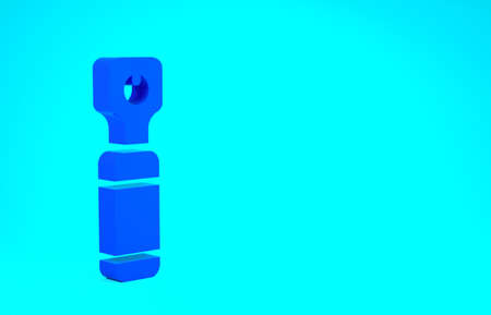 Blue Bottle opener icon isolated on blue background. Minimalism concept. 3d illustration 3D renderの写真素材