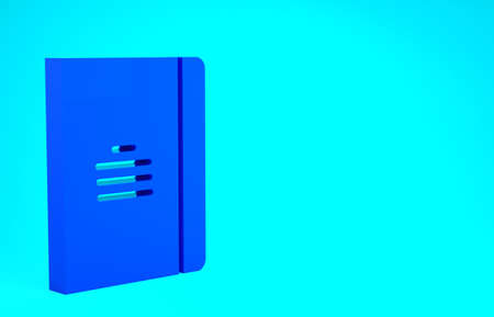 Blue Notebook icon isolated on blue background. Spiral notepad icon. School notebook. Writing pad....