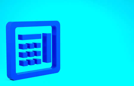 Blue Safe icon isolated on blue background. The door safe a bank vault with a combination lock. Reliable Data Protection. Minimalism concept. 3d illustration 3D renderの写真素材