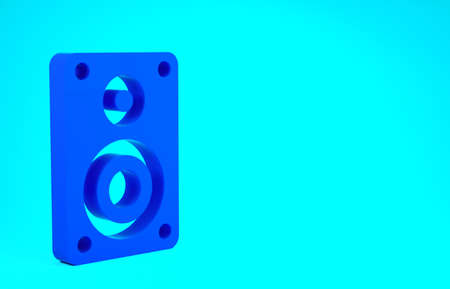 Blue Stereo speaker icon isolated on blue background. Sound system speakers. Music icon. Musical...
