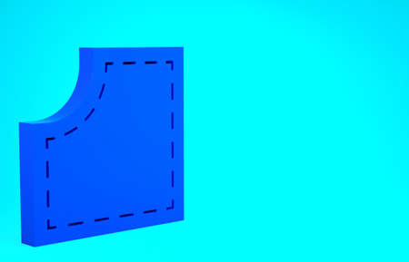 Blue Sewing Pattern icon isolated on blue background. Markings for sewing. Minimalism concept. 3d...