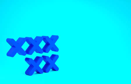 Blue Adjustable embroidery hoop icon isolated on blue background. Thread and needle for embroidery. Minimalism concept. 3d illustration 3D renderの写真素材