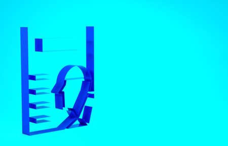 Blue Cinema poster icon isolated on blue background. Minimalism concept. 3d illustration 3D renderの写真素材